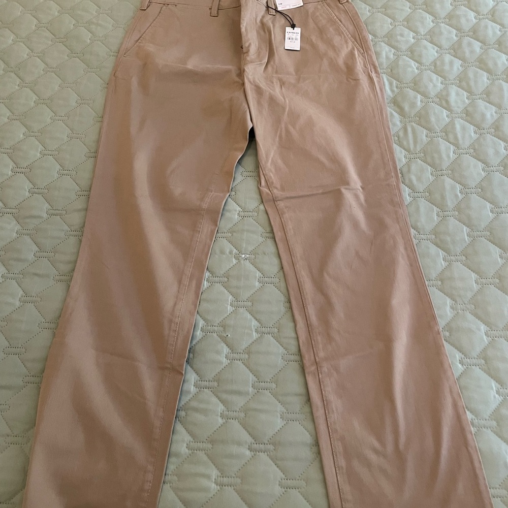 Express Men Tan Chinos Classic Fit Cotton Blend